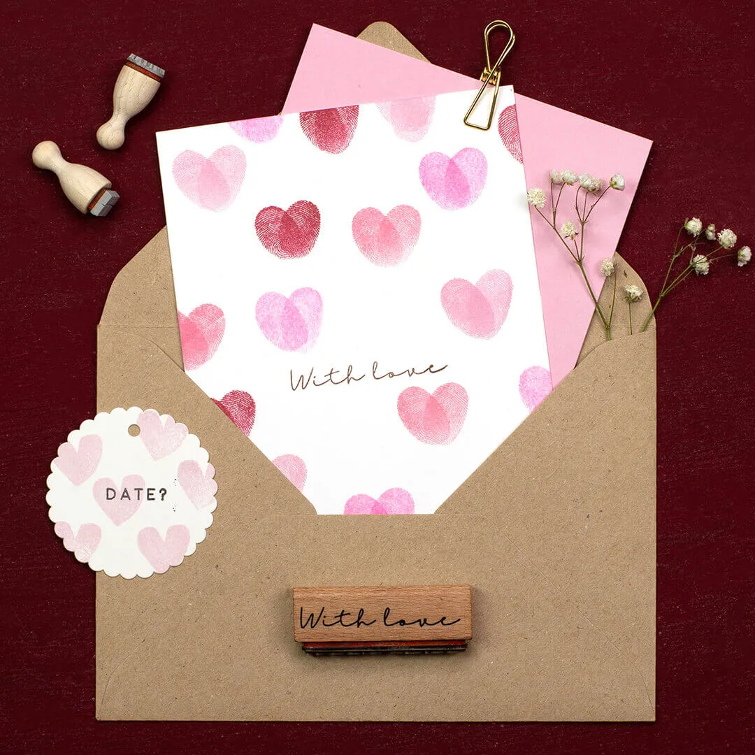 Perlenfischer With Love Stempel 6x45 mm Holz