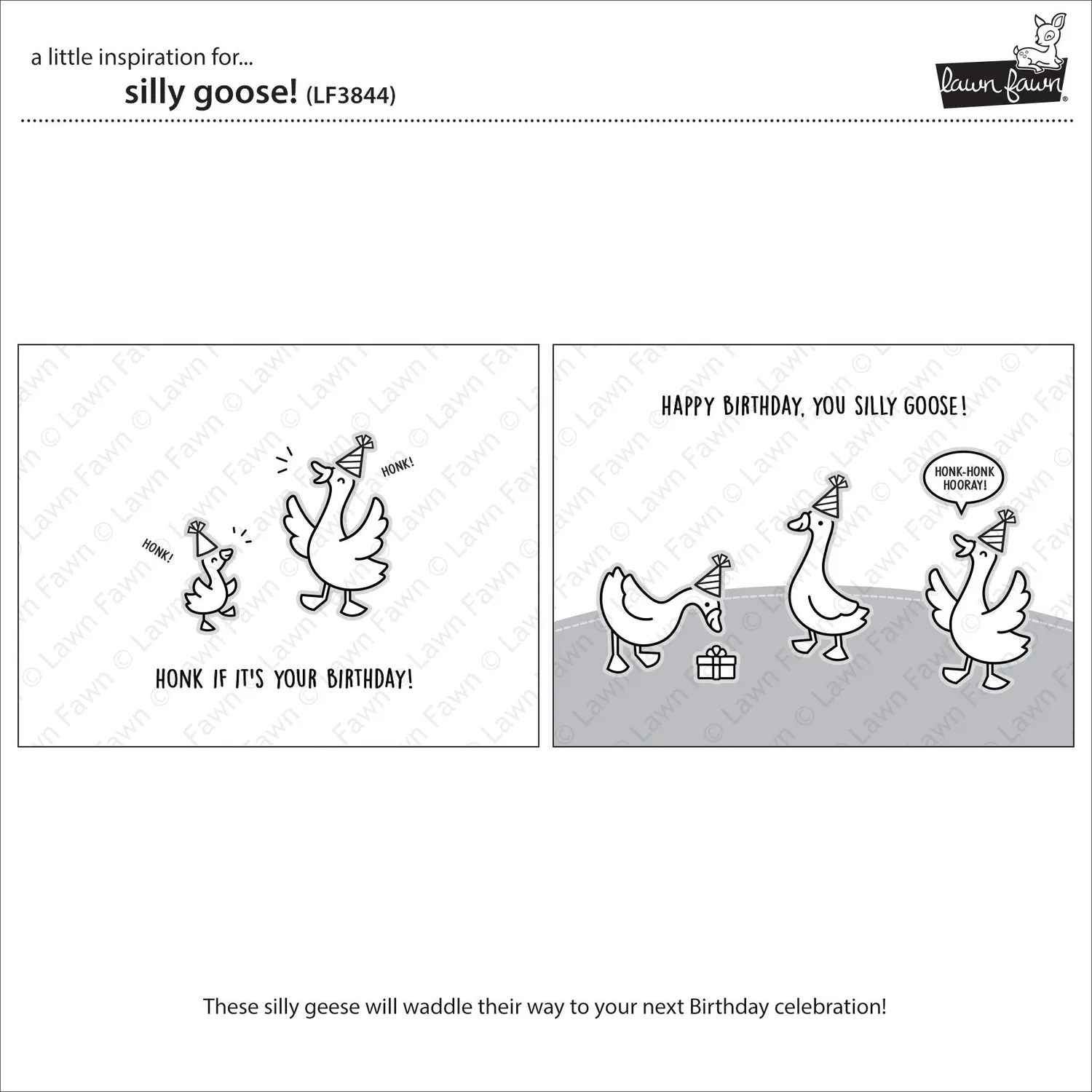 Lawn Fawn Silly Goose LF3844 Stempelset Gänse