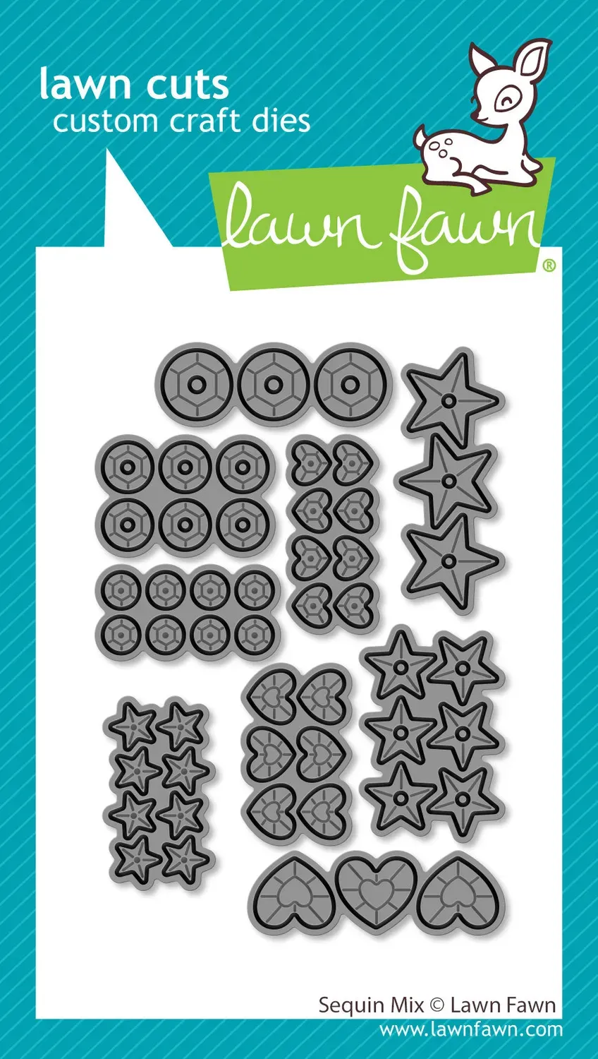 Lawn Fawn Sequin Mix Lawn Cuts Stanzen Sterne Herzen
