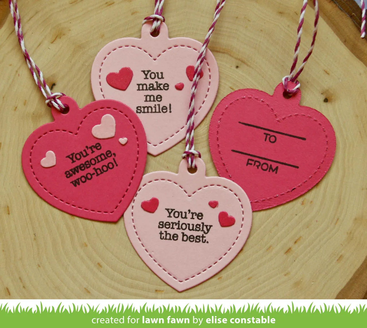 Lawn Fawn Heart Shaker Gift Tag Stanzschablonen Herz