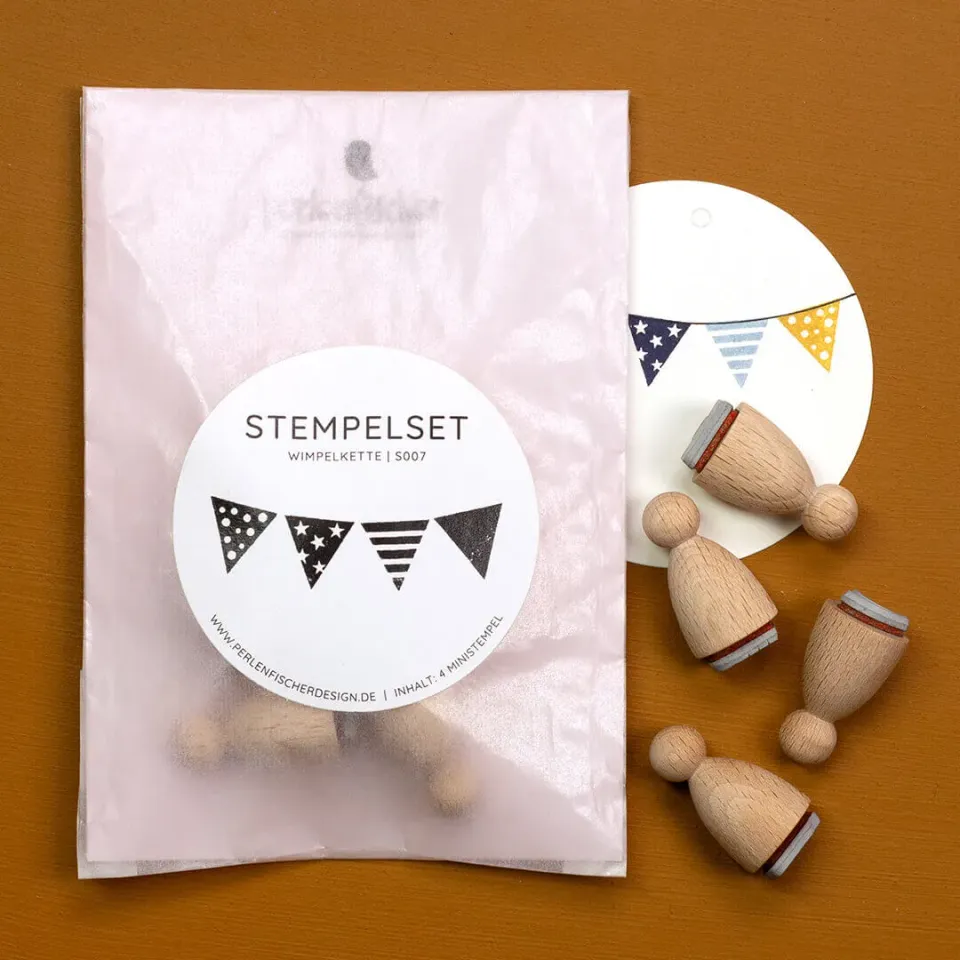 Perlenfischer Wimpelkette Stempelset 4 Kegelstempel