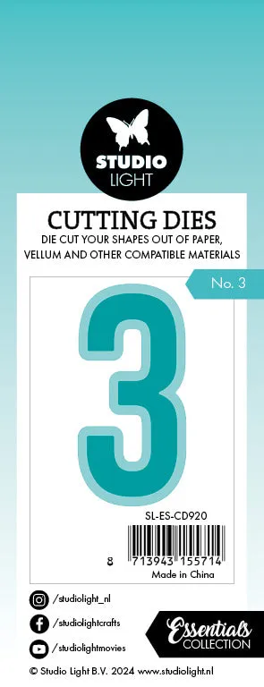 Studio Light Essentials Cutting Die Number 3 Stanze Zahl