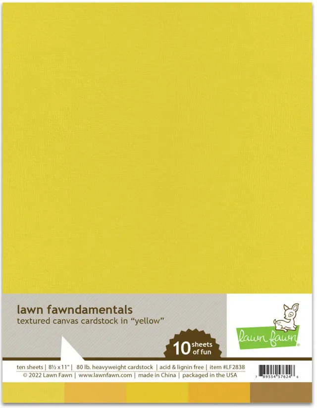 Lawn Fawn Textured Canvas Cardstock Gelb 10 Blatt Struktur