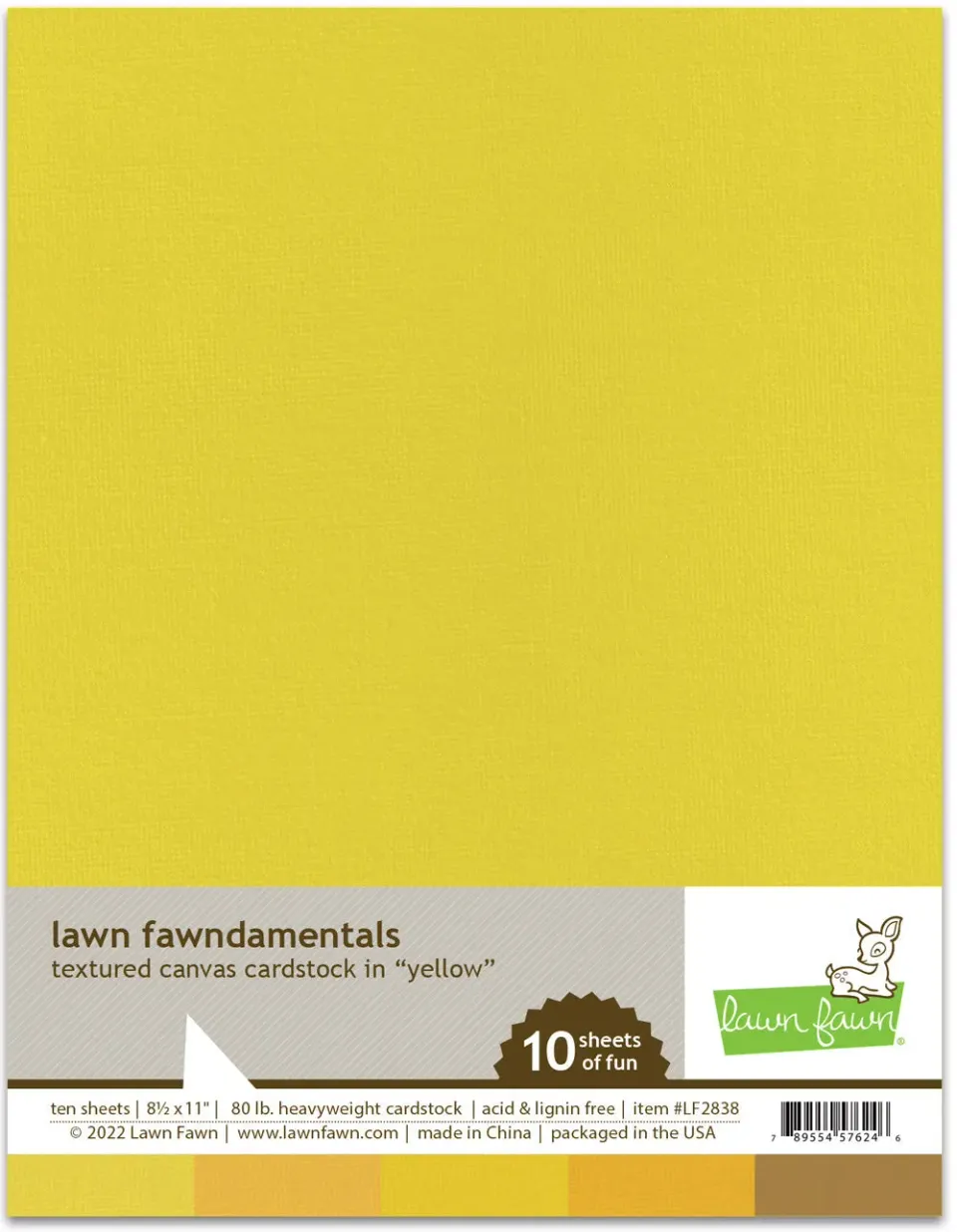 Lawn Fawn Textured Canvas Cardstock Gelb 10 Blatt Struktur