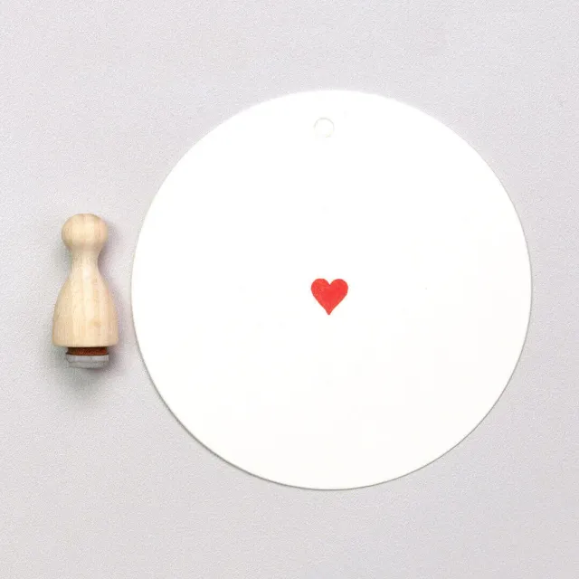 Perlenfischer Heart mini Stempel 7x7 mm Buchenkegel