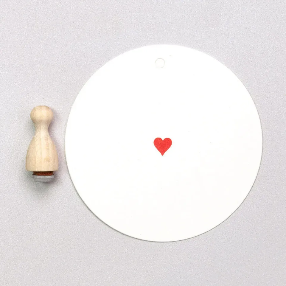Perlenfischer Heart mini Stempel 7x7 mm Buchenkegel