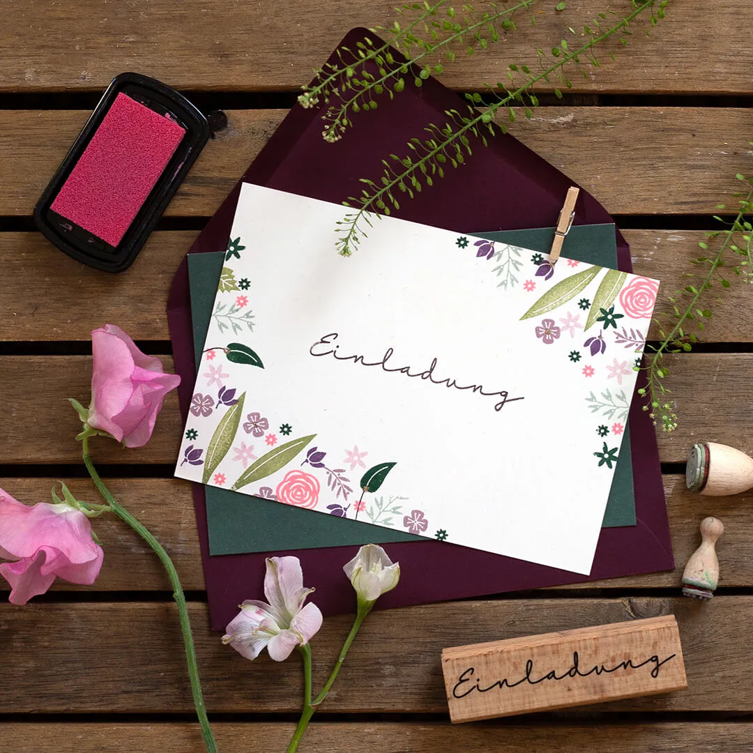 Perlenfischer Einladung 3 Stempel für Hochzeitseinladung