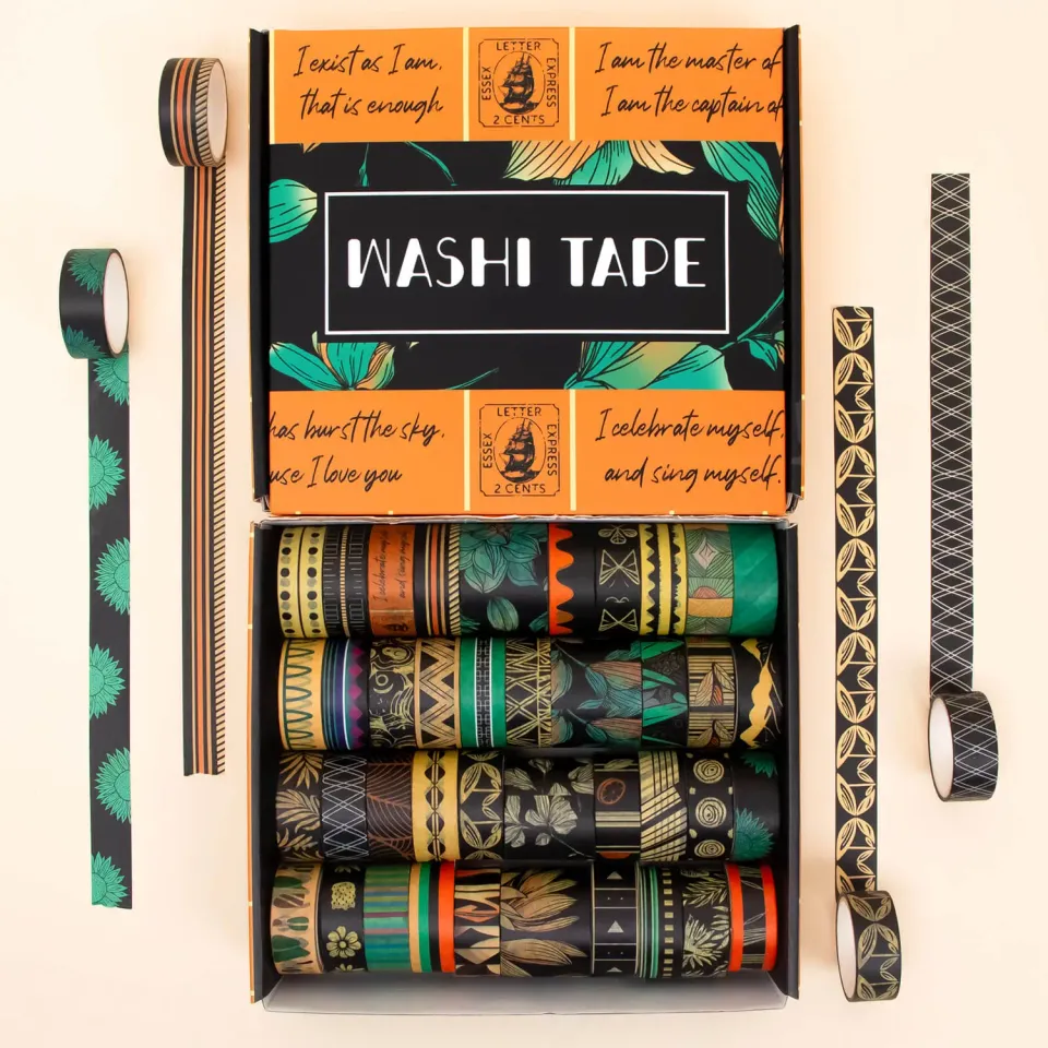 Ieebee Dark Botanical Washitape 40 Rollen Gothic Floral