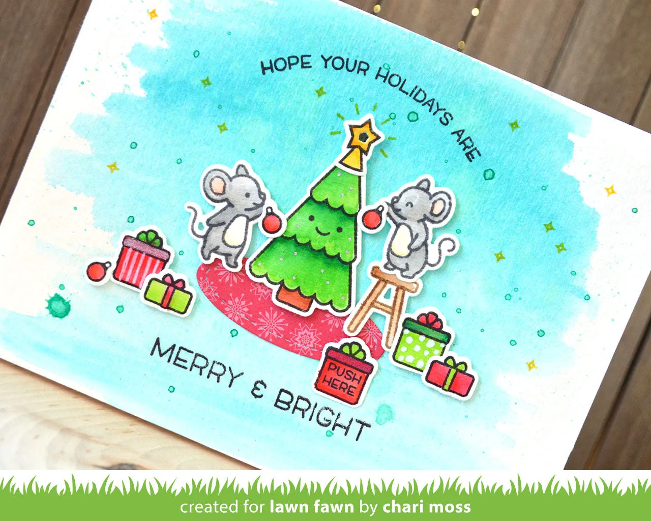 Lawn Fawn Merry Mice Clear Stamps Weihnachten Englisch