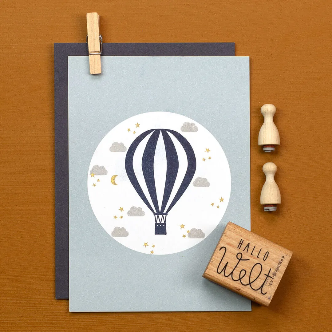 Perlenfischer Heißluftballon Stempel 41 x 62 mm Motiv