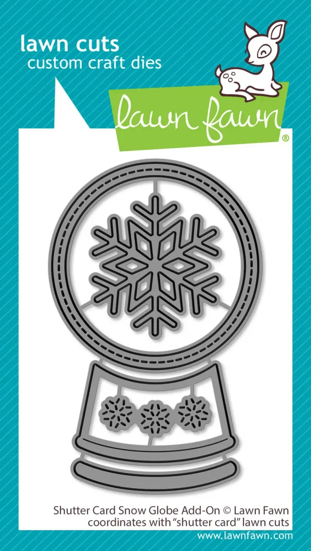 Lawn Fawn Shutter Card Snow Globe Add-On Stanzschablonen mit Schneeflocke