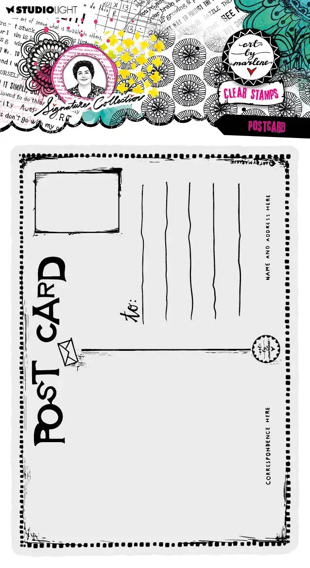 StudioLight Art by Marlene Signature Post Card Clear Stamp Postkarte