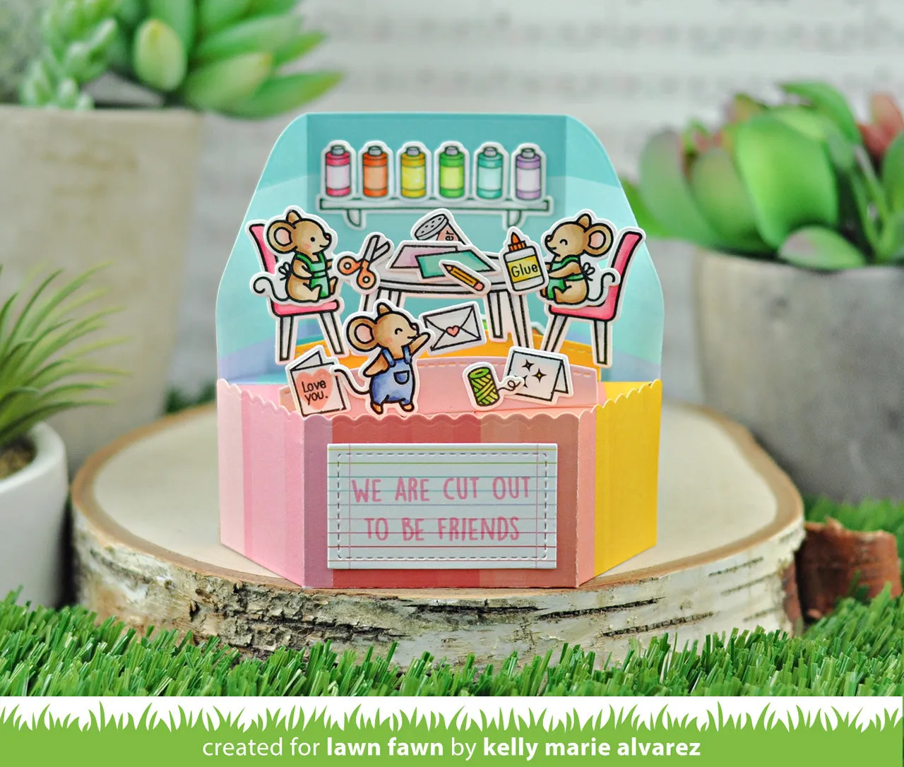 Lawn Fawn Just Add Glitter Stempelset Mäuse Basteln