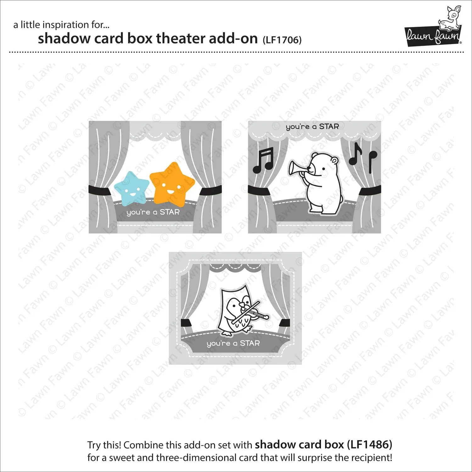 Lawn Fawn Shadow Box Theater Add-on Stanzen Bühne