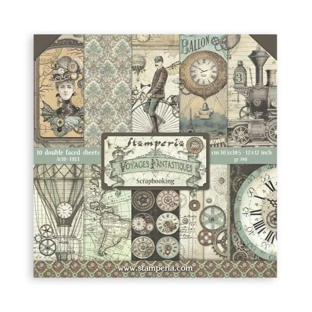 Stamperia Voyages Fantastiques SBBL53 Scrapbookpapier 30,5cm