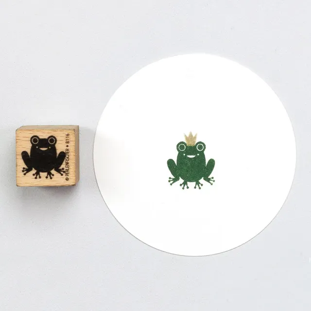 Perlenfischer Frosch sitzend Stempel 18x18 mm Tier