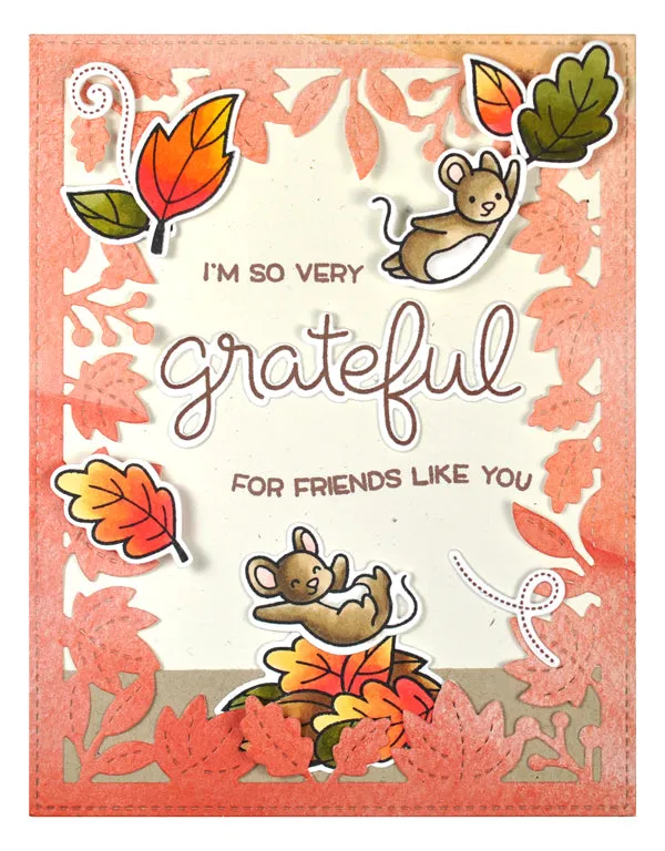Lawn Fawn Fall Leaves Backdrop Stanzschablone Herbst