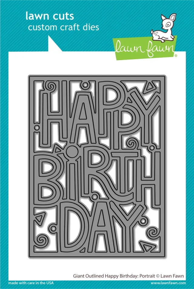 Lawn Fawn Giant Happy Birthday Portrait Stanzschablonen groß