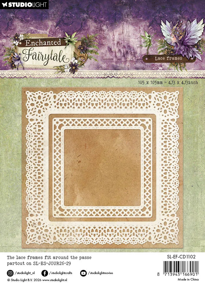 StudioLight Enchanted Fairytale Stanzschablone Lace Frames Square