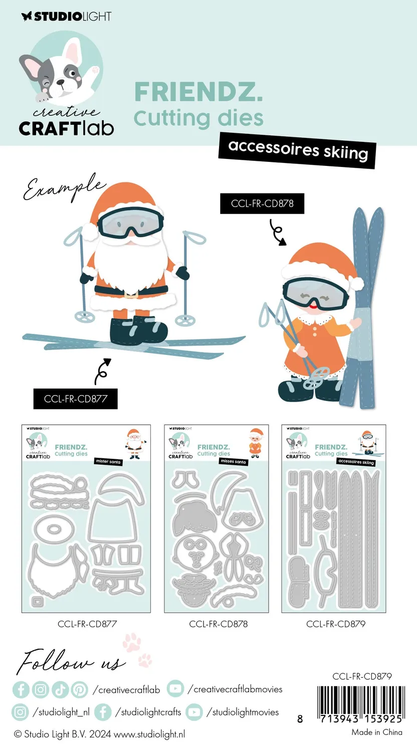 Creative CraftLab Friendz Accessoires Skiing Stanzschablone