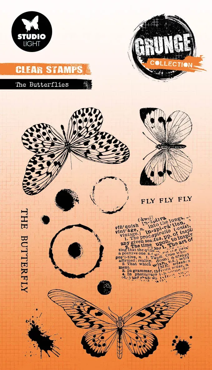 StudioLight Grunge The Butterflies Clear Stamp Stempel