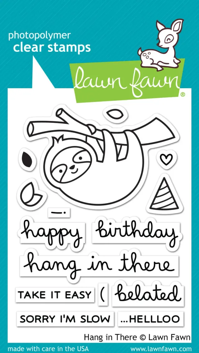 Lawn Fawn Hang in There Clear Stamps LF1311 Faultier