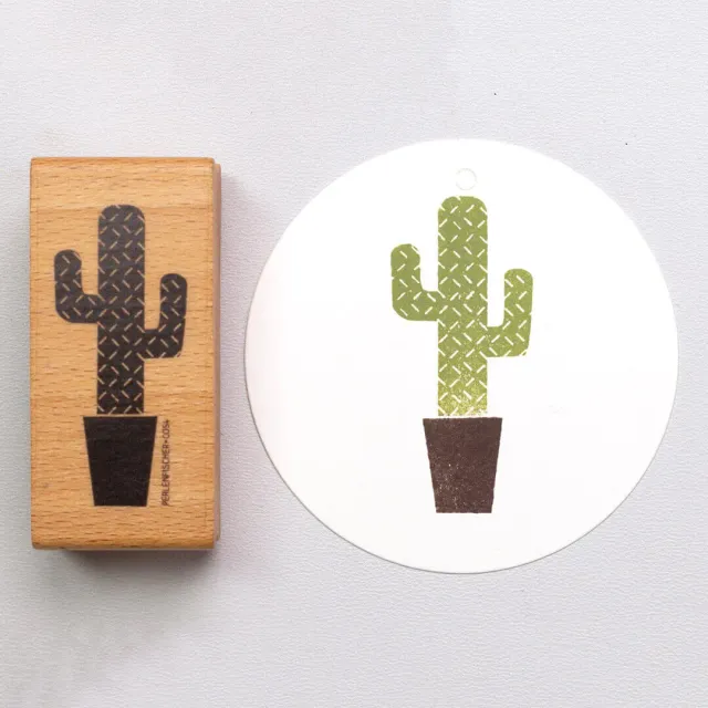 Perlenfischer Stempel Kaktus Mexiko Holzstempel Sommer