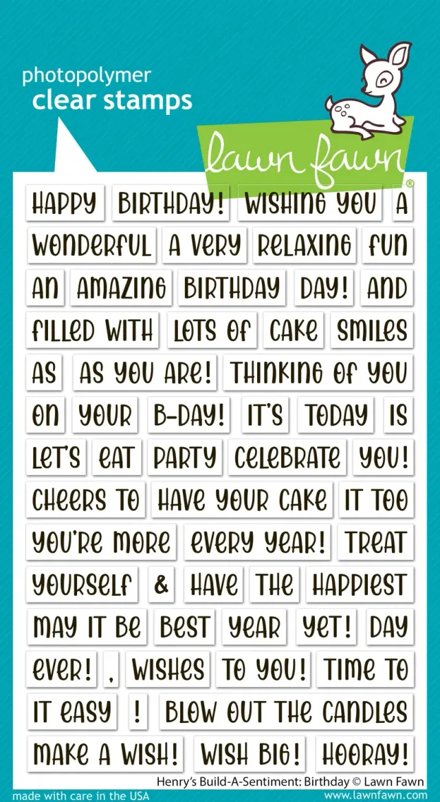 Lawn Fawn Henry's Build-A-Sentiment Birthday Clear Stamps Geburtstag