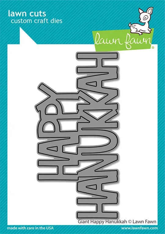Lawn Fawn Giant Happy Hanukkah LF2971 Stanzschablone Schriftzug
