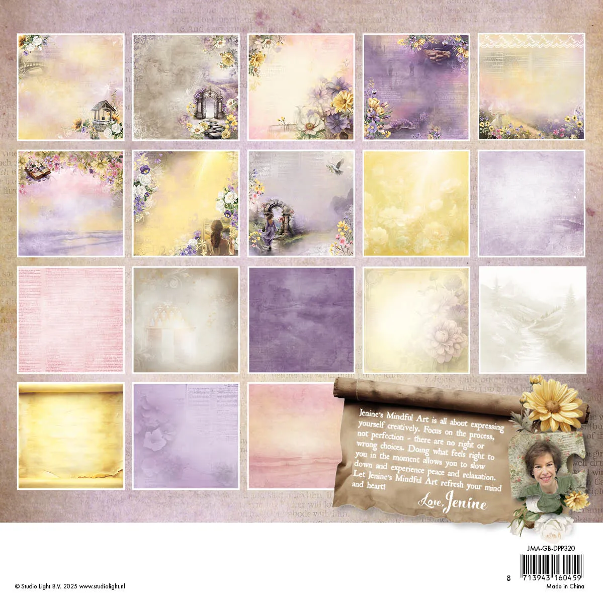 StudioLight Jenines Mindful Art Papierblock Hintergrund 36 Blatt