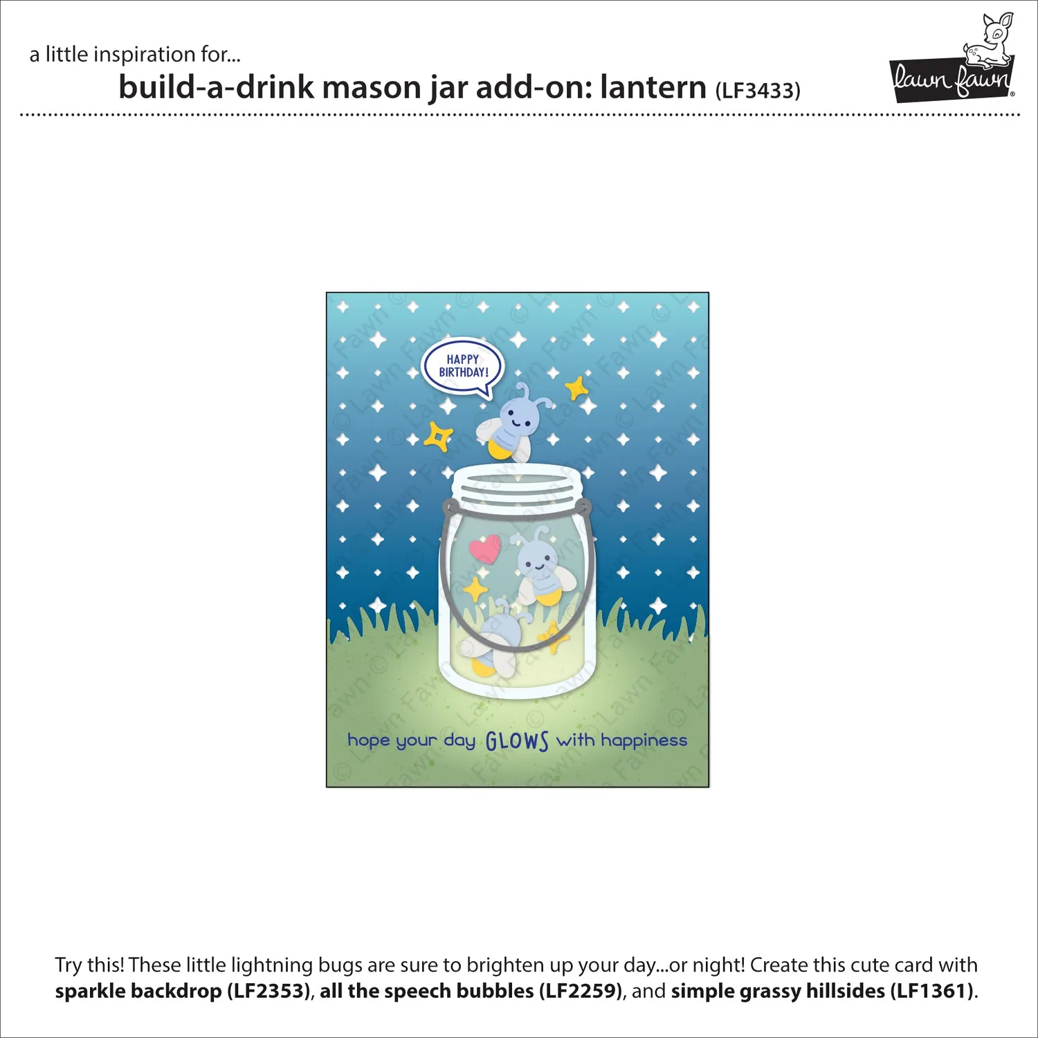 Lawn Fawn Lawn Cuts Build-A-Drink Mason Jar Lantern Add-On LF3433 Stanzen