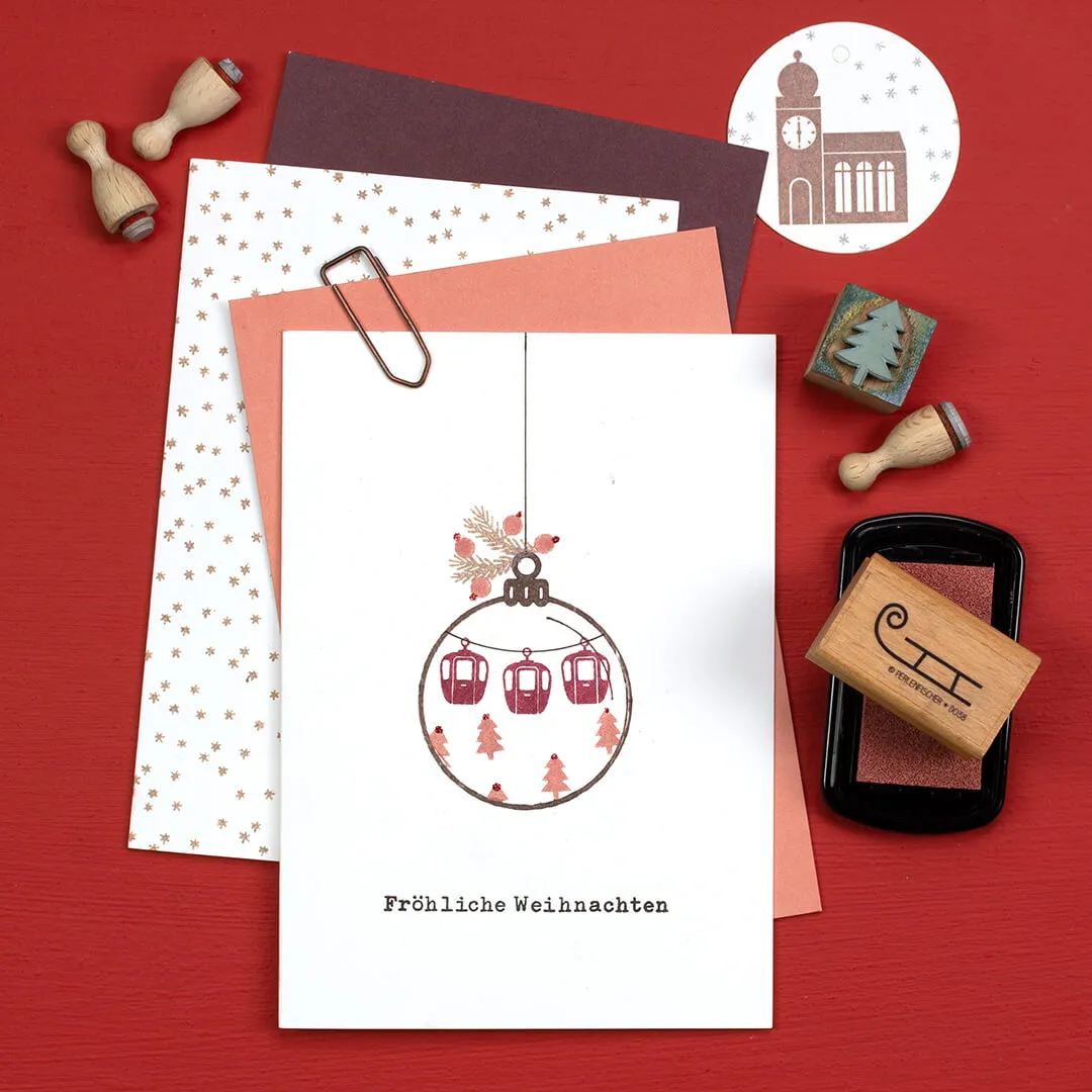 Perlenfischer Tannenbaum mini Stempel Holz 10x7 mm