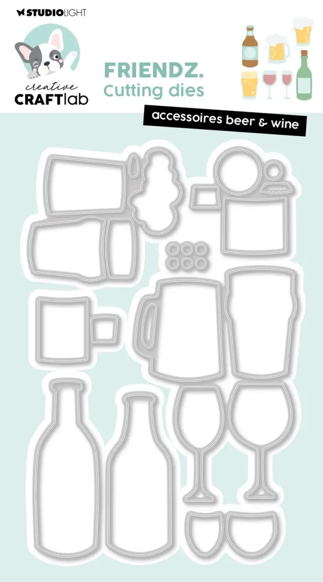 StudioLight Creative Craftlab Friendz Stanzschablone Beer & Wine