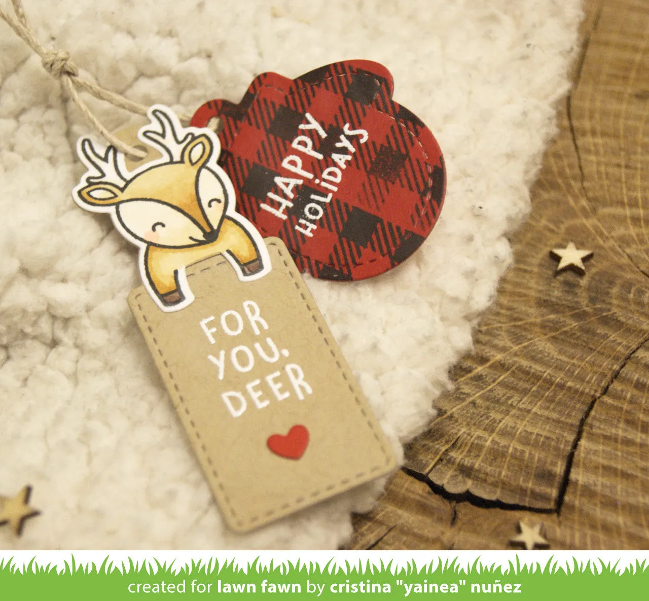 Lawn Fawn For You, Deer Add-On Stanzen Lesezeichen