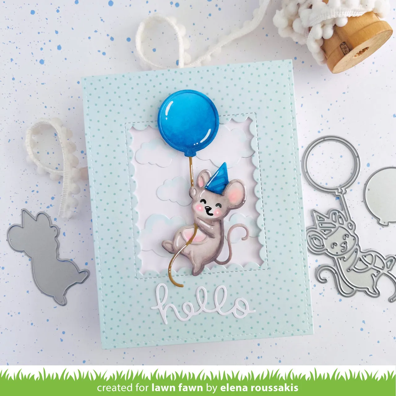 Lawn Fawn Party Mouse LF3732 Stanzschablone Maus 3-tlg.