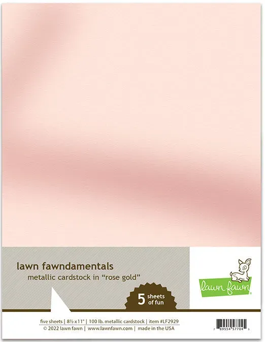 Lawn Fawn Metallic Cardstock Rose Gold 5 Blatt