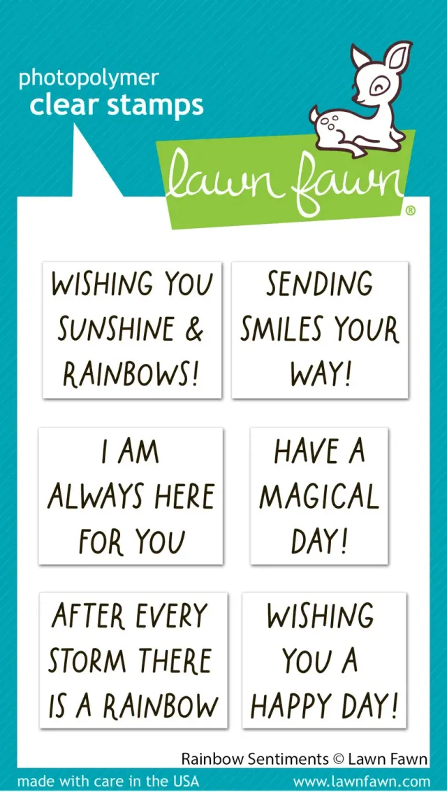 Lawn Fawn Rainbow Sentiments Stempelset Regenbogen