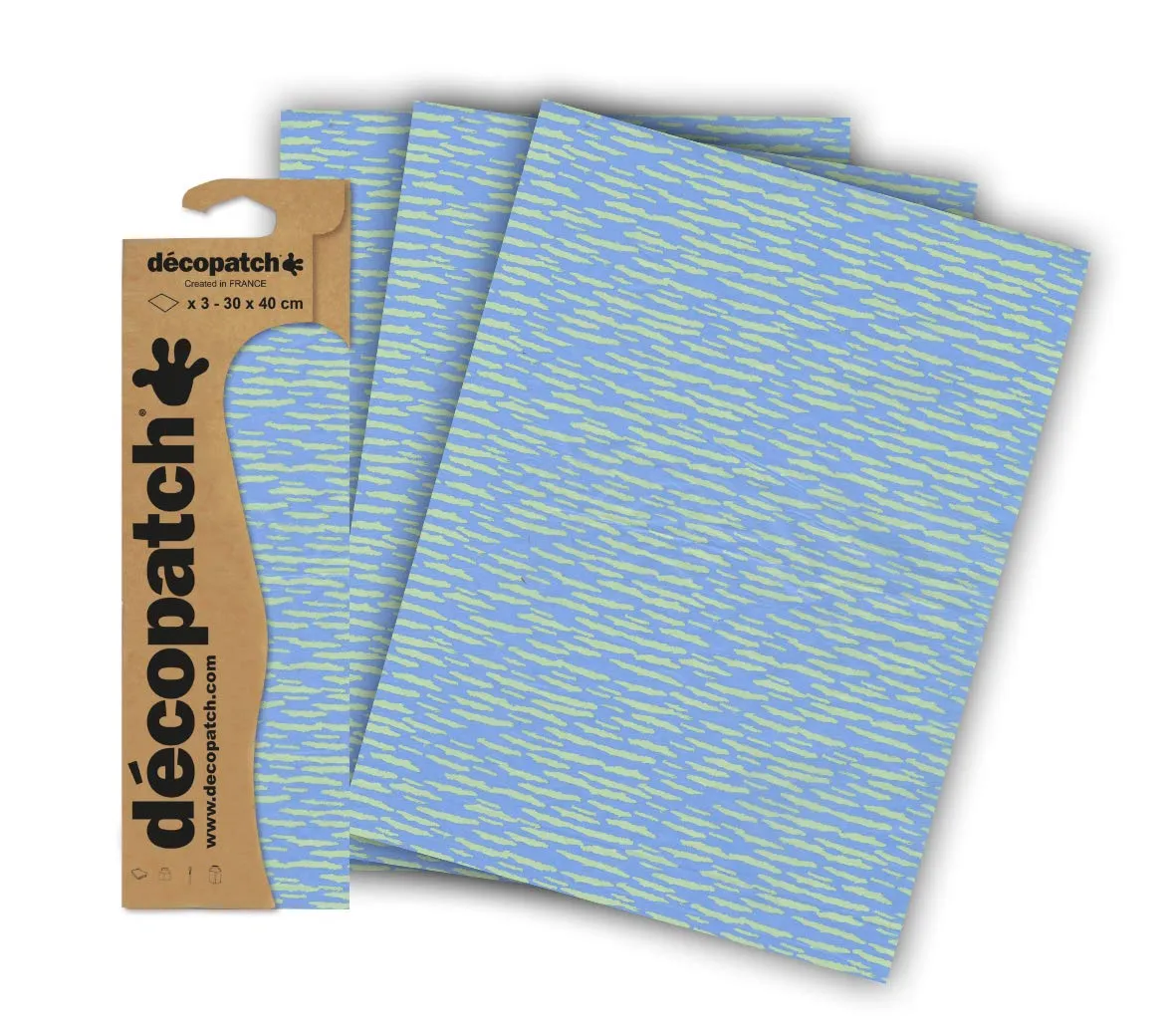 décopatch No.727 Papier Einhorn blau 3 Bögen