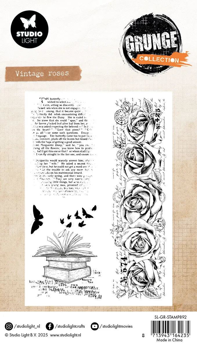 StudioLight Grunge Vintage Roses Klarsichtstempel Rosen