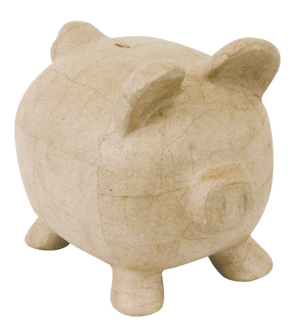 décopatch MA018C Sparschwein Pappmaché 26 cm natur