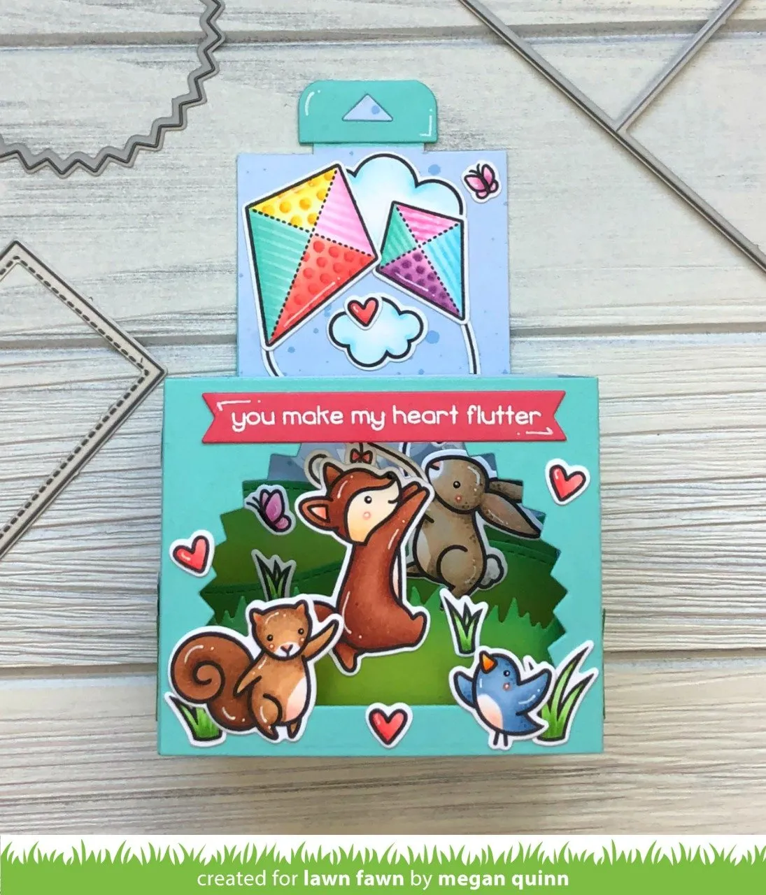 Lawn Fawn Shadow Box Rainbow Add-On Stanze Regenbogen