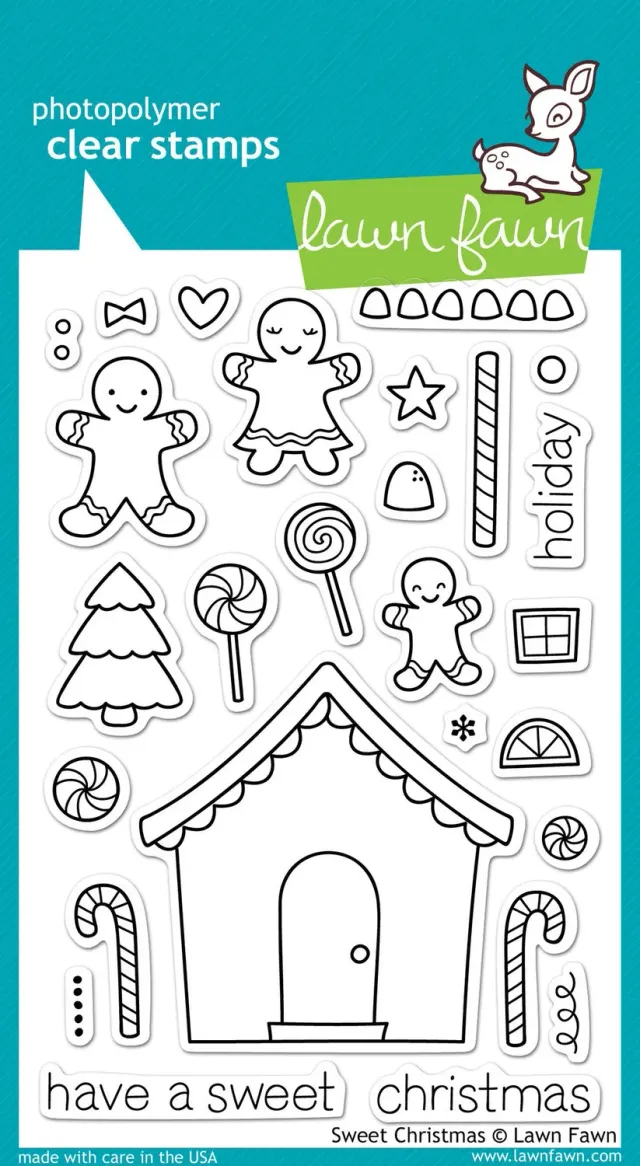 Lawn Fawn Sweet Christmas Stempel 27-teilig Lebkuchenhaus