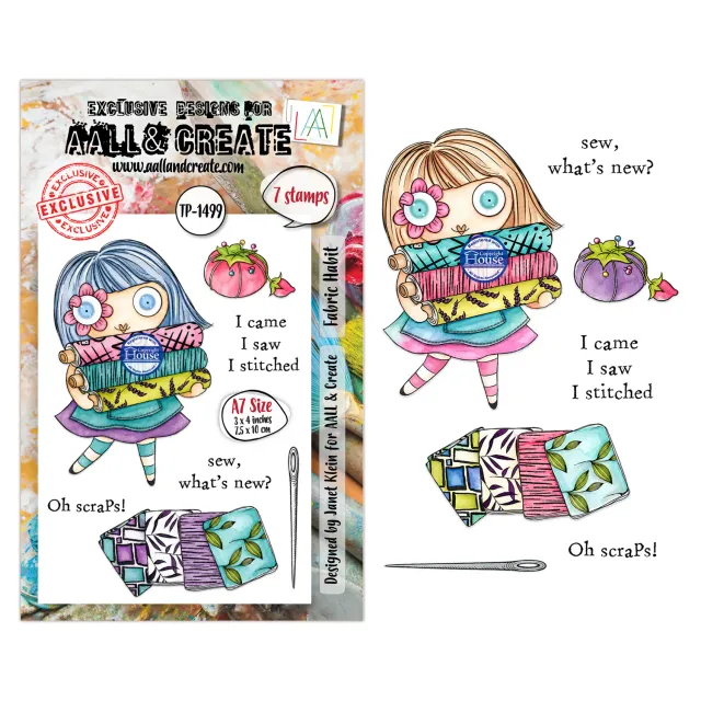 AALL and Create TP-1499 Stempelset A7 Fabric Habit Stoffmuster