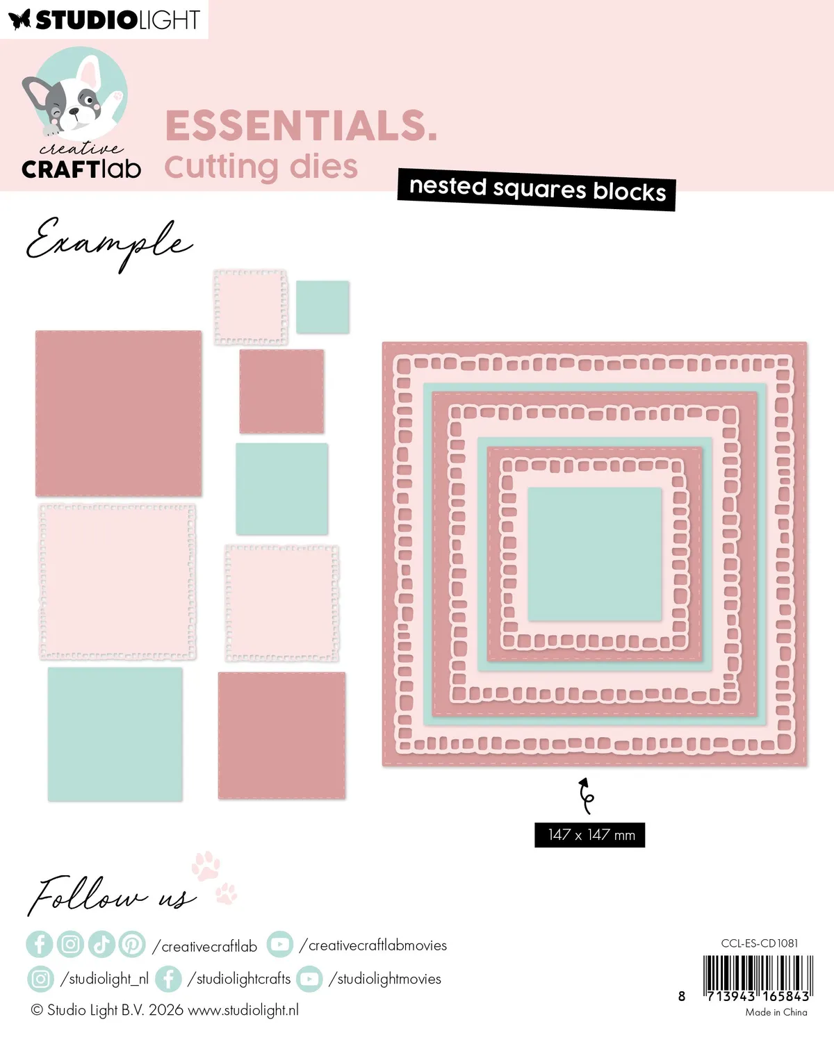 StudioLight Creative Craftlab Nested Squares Stanzschablone