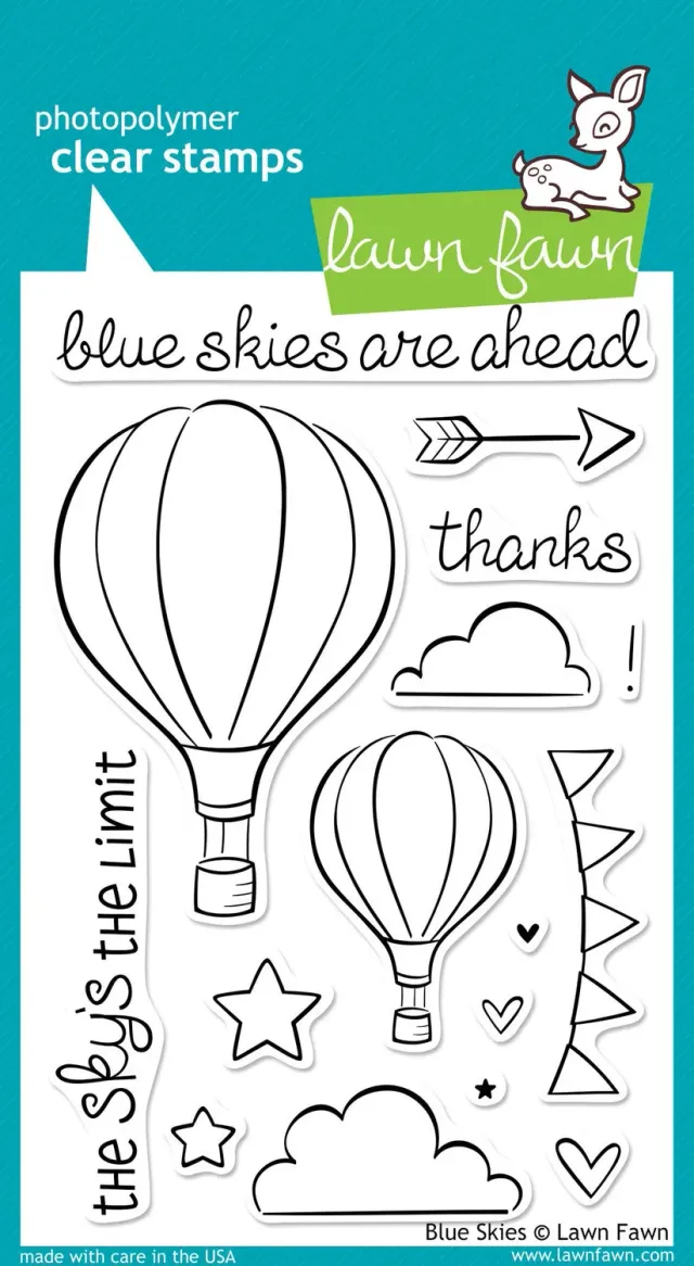Lawn Fawn Blue Skies LF511 Stempelset 16-teilig Ballon