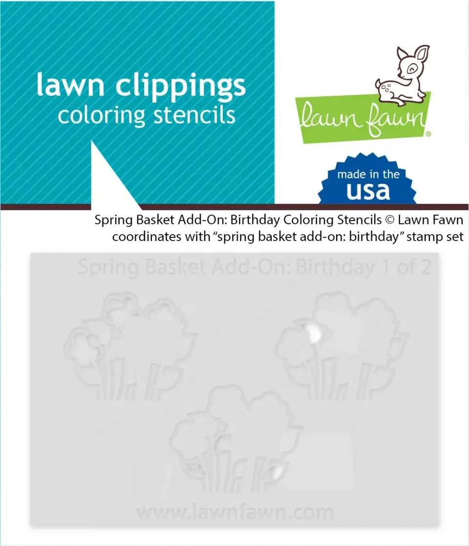 Lawn Fawn Spring Basket Birthday Coloring Schablone 2tlg