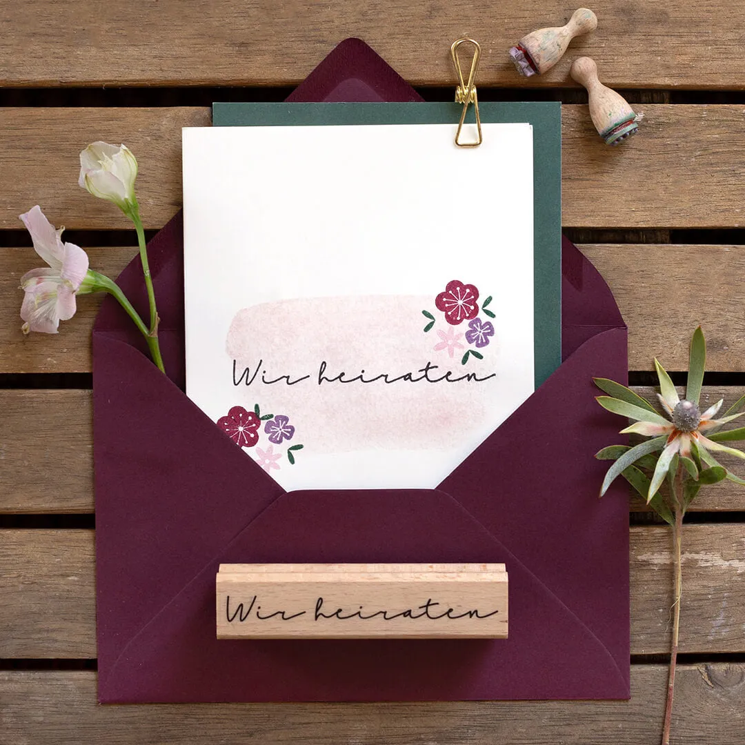 Perlenfischer Wir heiraten 2 Stempel 8x79 mm Liebe