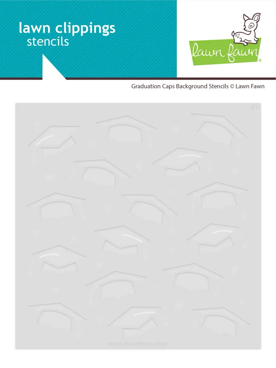 Lawn Fawn Graduation Caps Background Schablonen 15x15cm 2-teilig