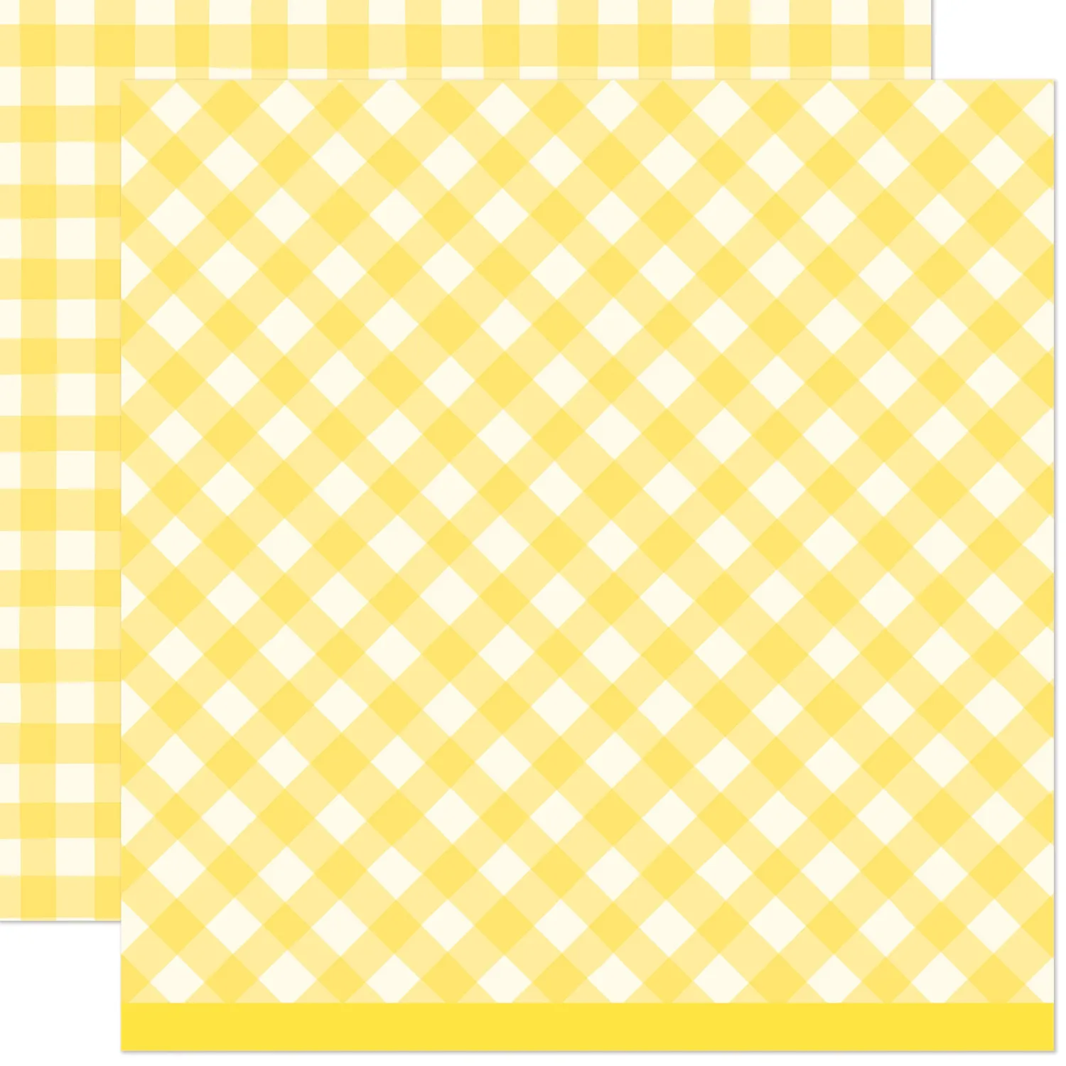 Lawn Fawn Giddy Gingham Picnic Basket Designpapier gelb