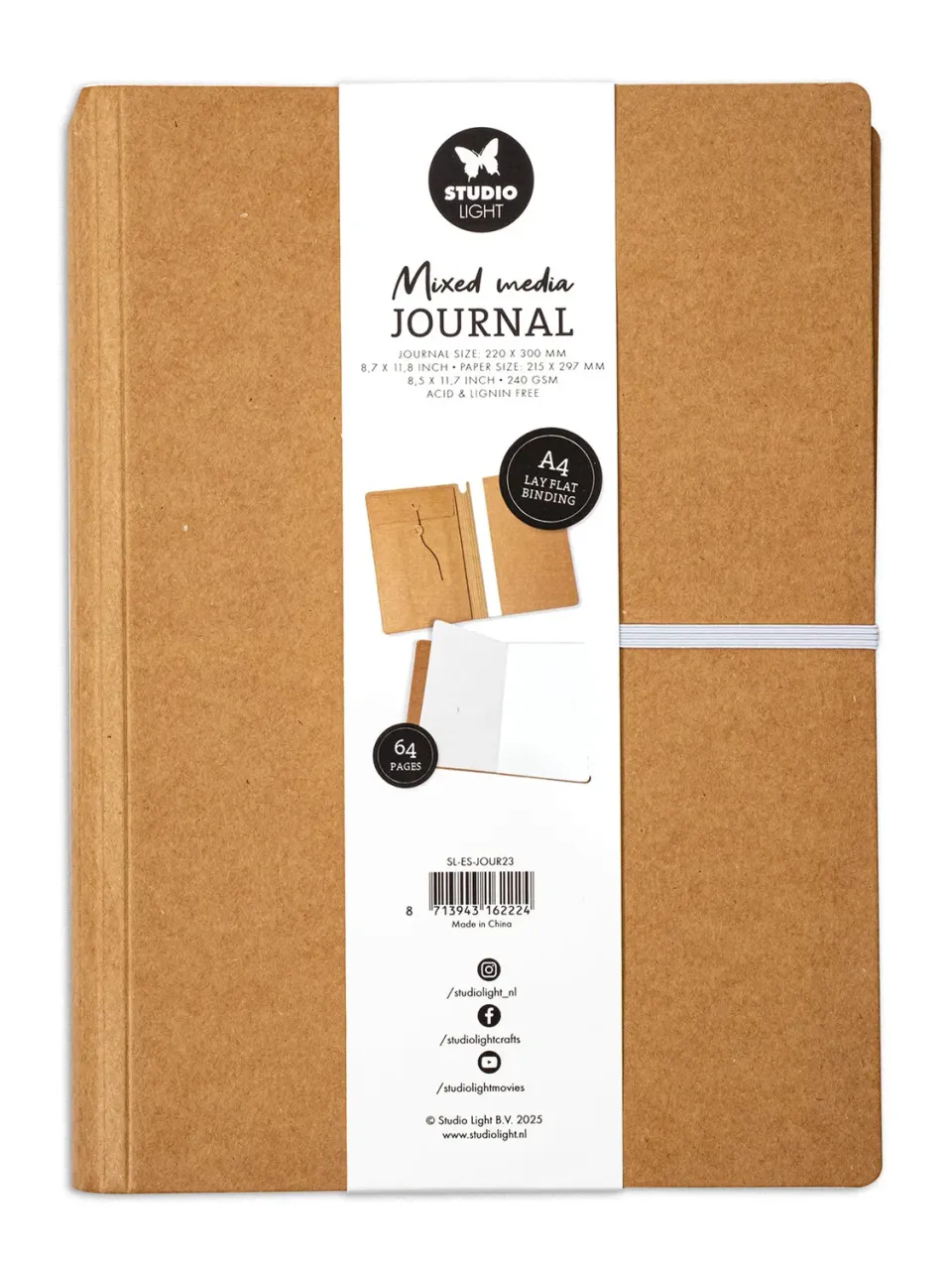StudioLight Essentials Mixed Media Journal A4 64 Seiten Kraft